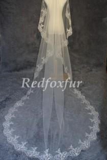 wedding photo - cathedral veil, wedding veil, Bridal veil, cathedral wedding veil, lace wedding veil, Alencon lace chapel veil 3m