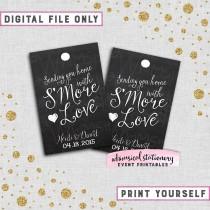 wedding photo - S'More Love Favor Tags "Swirly" (Printable File Only) S'More Kit Wedding Favor Tags; Printable Wedding Tags; DIY Wedding Tags