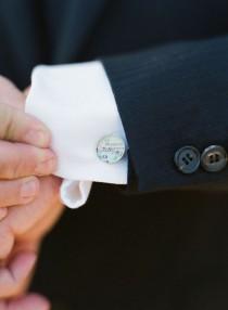 wedding photo - Style Me Pretty Feature  - Vintage Map Cufflinks. You Select the Journey.