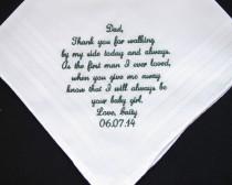 wedding photo - Embroidered Wedding Handkerchief for Father of the Bride