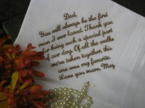 wedding photo - Personalized Wedding Handkerchief To Dad