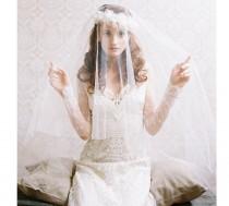 wedding photo - Bridal ballet blusher silk tulle veil - Style Soft Kiss no. 1978