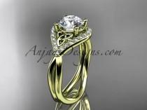 wedding photo -  14kt yellow gold diamond celtic trinity knot wedding ring, engagement ring CT7390