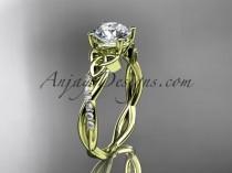 wedding photo -  14kt yellow gold diamond celtic trinity knot wedding ring, engagement ring with a "Forever One" Moissanite center stone CT7388