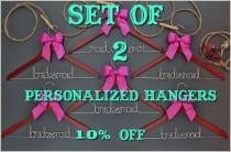 wedding photo - Set of 2 personalized hangers - perfect for bridal party