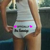 wedding photo - Personalized Women's Underwear Knickers Panties Officially Mrs. Gift Wedding Lingerie Just Married Honeymoon Shorties