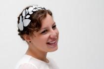 wedding photo - Edinburgh - Floral Crown made with silver leaves