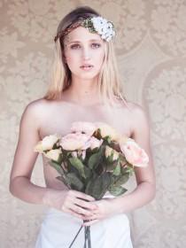 wedding photo - white bridal flower crown, wedding hair accessories, wedding flower wreath silk flower headband