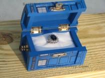 wedding photo - TARDIS Inspired Small Painted Blue Box