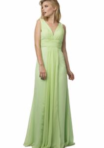 wedding photo -  Buy Australia 2016 Sage A-line V-neck Neckline Ruched Chiffon Floor Length Evening Dress/ Prom Dresses 4129 at AU$172.79 - Dress4Australia.com.au