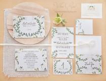 wedding photo - Floral wedding invitation set. Hand painted, handwritten text. Customizable. DIY wedding. Printable PDF invitation set. Budget wedding
