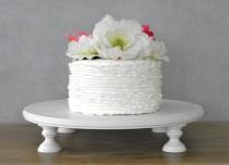 wedding photo - 16" 16 inch Wedding Cake Stand Cupcake Round White Rustic Grooms Cake Wedding Decor E.Isabella Designs Featured In Martha Stewart Weddings