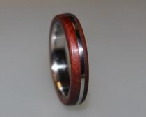 wedding photo - Titanium Ring, Womens Titanium Wedding Band, Wedding Ring, Wooden, Wood Ring