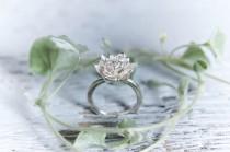 wedding photo - Lotus flower engagement ring - proposal ring - sterling silver ring - promise ring - lotus jewelry - unique gift for her - romantic ring
