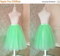 wedding photo - New Green Tutu Skirt. Pleated Tutu Skirt. Ladies Tulle skirt. Midi Skirt. Pleated Skirt. Party Skirt. Bridesmaid Skirt. Plus Size Tutus.