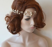 wedding photo -  Wedding Headband, Bridal Pearl Headband, Pearl Headpieces, Pearl Headbands, / Bridal Hair Accessories, Wedding Hair Accessories
