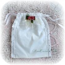 wedding photo - Wedding Gift Bag Bridal Lingerie Jewelry Bag Dance Bag Ballet Bag Shabby Storage Bag