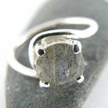 wedding photo - Labradorite Engagement Ring , Solitaire Ring , Sterling Silver Ring , Natural Stone , Sparkle Gemstone , Blue Green Gemstone Ring
