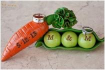 wedding photo - Peas and Carrots ... Wedding cake topper...We go together like peas and carrots... Personalized, custom initials and date...Made to order