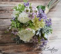 wedding photo - Garden Bouquet in Cream and Lavender Peony Bouquet Lilac Bouquet Fresh Inspired Garden Inspired Bridesmaid Bouquet Spring Bouquet