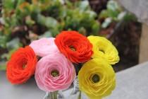 wedding photo - Ranunculus Flowers- Paper Ranunculus-Ranunculus Wedding Bouquet - Crepe Paper Ranunculus- Buttercups