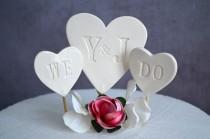 wedding photo - PERSONALIZED Heart Wedding Cake Topper with Initials