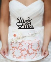 wedding photo -  Mr & Mrs Wedding Cake Topper with Date [AJP5]