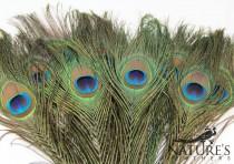 wedding photo - 100pcs HQ Natural Peacock Feathers about 10-13 Inches