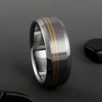 wedding photo -  Titanium Gold Ring, Yellow Gold Ring, Mens Titanium Ring, Womens Ring, Titanium Wedding Ring, Gold Wedding Band, Engagement Ring, Mens Ring