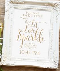 wedding photo - Let Love Sparkle Sign - 8x10 or 11x14 sign - Printable sign - "Bella" antique gold script - I Create and You Print