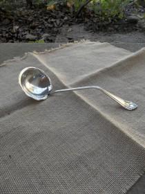 wedding photo - Antique Silver Ladle Vintage Flatware Silver Plate Punch Ladle PURITAN 1900 Wedding Decor Table Settings French Country Punch Bowl Ladle