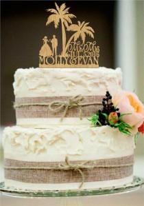 wedding photo -  Rustic Cake Topper,Beach Wedding Cake Topper,Bride and Groom Cake Topper,Funny Cake Topper,Custom Tree Cake Topper,Mr and Mrs cake topper