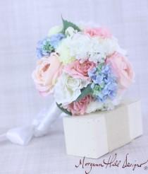 wedding photo - Silk Bride Bouquet Roses Peonies Hydrangeas Rustic Chic Garden Wedding (Item Number 130055)