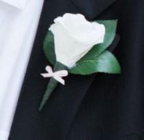 wedding photo - Boutonniere with handmade rose