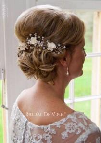 wedding photo - Mulberry Flower Hair Vine - Hair Up Bun - Bridal Hair Accessory - Boho Summer Wedding