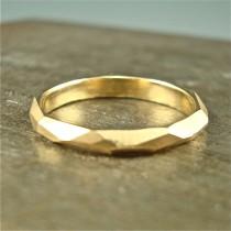wedding photo - 14k gold Chiseled Ring - 3mm wide
