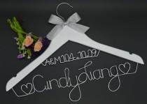 wedding photo - Wedding hanger, Wire name hanger, Personalized custom hanger, Bridal hanger, Groom hanger, Bride name hanger , Last name hanger