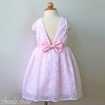 wedding photo - Pink Pastel Sorbet Birthday Party Dress or Flower Girl Dress for Toddler and Girl