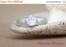 wedding photo - ON SALE Lavender Moon Quartz Bold Solitaire Engagement Ring in Sterling  - Artisan Lavender Quartz Wedding Ring, Commitment Ring, Promise Ri
