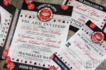 wedding photo - Lucky in Love Las Vegas Destination wedding invitations. Vegas wedding invitations. Poker chip and dice wedding invitations.