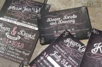 wedding photo - Chalkboard Art Script and Flourish Wedding Invitations. Trendy chalkboard wedding invitations. Custom fonts, colors & wording FREE