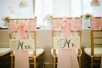 wedding photo - Wedding Signs, MR. AND MRS. Chair Signs, Wedding Photo Props, Double sided, Bride and Groom