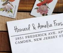 wedding photo - Custom Address Stamp, Return Address Stamp, Wedding address stamp, Calligraphy Address Stamp, Self Inking Stamp - Amelia