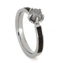wedding photo -  Rough Diamond Engagement Ring with Dinosaur Bone