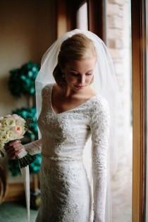 wedding photo - Modest Wedding Dress With Long Sleeves By Liancarlo