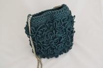 wedding photo - Evening purse, emerald bag Teal wedding purse, ruffle purse, Bridesmaids's Gift,