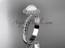 wedding photo -  14kt white gold diamond wedding ring, engagement ring AP379