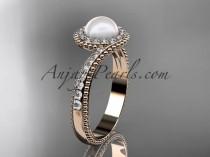 wedding photo -  14kt rose gold diamond wedding ring, engagement ring AP379