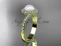 wedding photo -  14kt yellow gold diamond wedding ring, engagement ring AP379