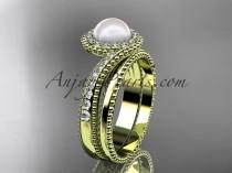 wedding photo -  14kt yellow gold diamond wedding ring, engagement set AP379S